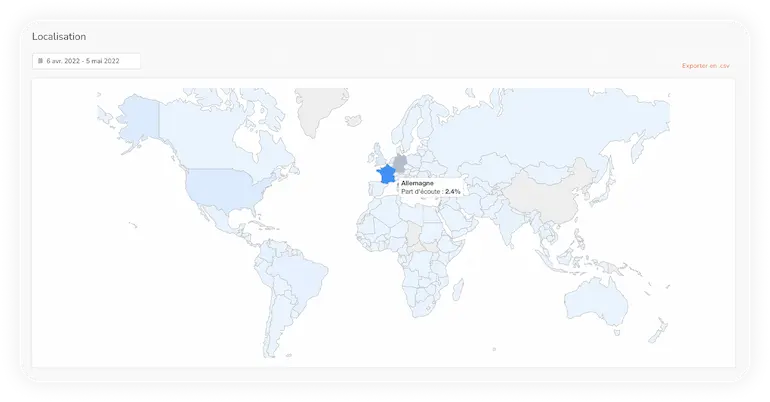 Statistiques webradio localisation carte