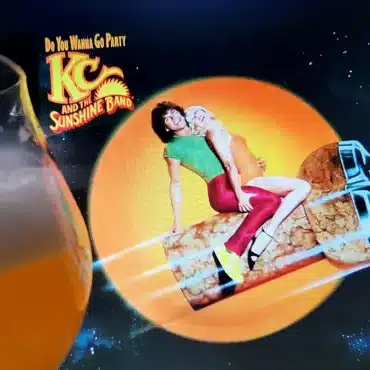 Kc the sunshine band pochette de disque sur un bouchon de champagne