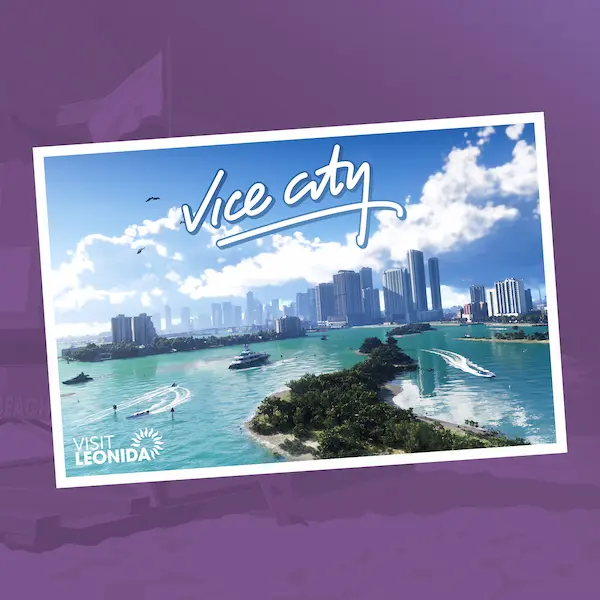 Vice city postcard square